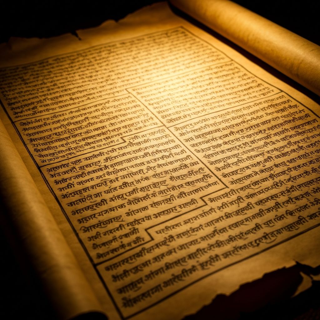 Ancient philosophical manuscript on aged parchment